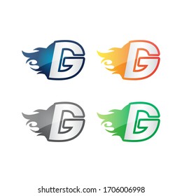 definir elementos de plantilla de diseño de iconos de letra G. Signo de color del vector.