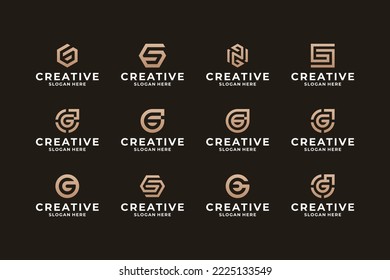 Diseño del logotipo de letra G con combinación creativa.
