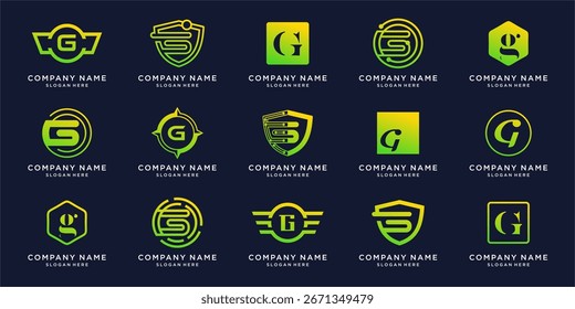 Set letter G logo design template