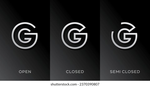 Conjunto de letras G elementos de plantilla de diseño de iconos de logotipo