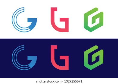 Set of letter G logo icons design template elements. Collection of vector signs.