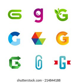 Set of letter G logo icons design template elements. Collection of vector signs.