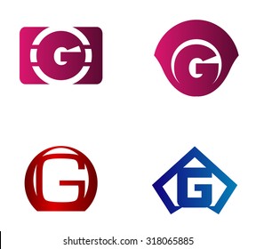 Set of letter G logo icons design template elements. Collection of vector signs
