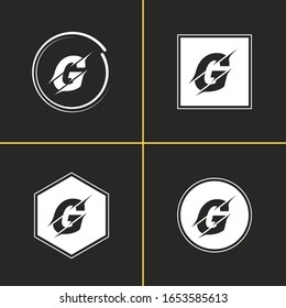 Set der Vorlagensammlung für die Vektorillustration des Buchstaben G. Alphabet G Designs.
