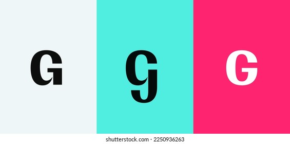 Set of letter G minimal logo icon design template elements