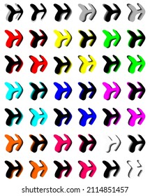 Set of letter H arrow logo design. 