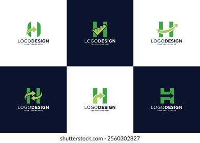 Set Of Letter H financial logo design