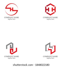 Satz von Buchstabe h Hexagon-Vektor-Logo-Design-Vorlage