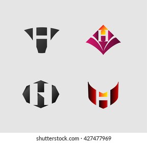 Set of letter H logo
