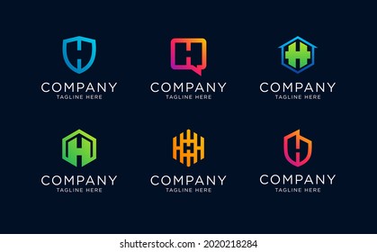 Plantilla de colección de logotipo de conjunto de letras H