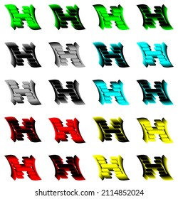 Set of letter H logo design. 