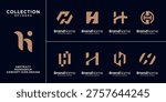Set of Letter H logo icon design template elements.