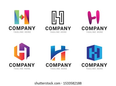 Set Letter H Logo Icons Design Stock Vector (Royalty Free) 1533582188 ...