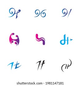 set of Letter H logo illustration design template - vector