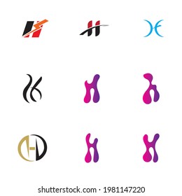 set of Letter H logo illustration design template - vector