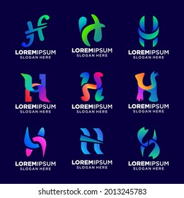 set of Letter H logo vector illustration, Design inspiration. Colorful icons