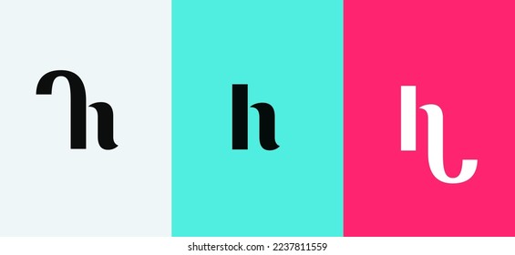 Set of letter H minimal logo icon design template elements