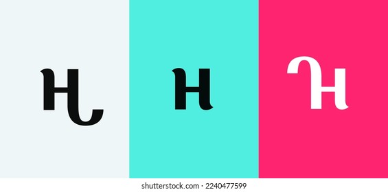 Set of letter H minimal logo icon design template elements