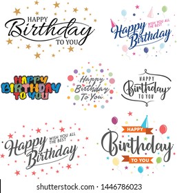 Set of letter happy birthday vector for element design on the white background. Collection of letter happy birthday design template in flat style. Vector illustration EPS.8 EPS.10