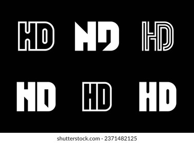 Set of letter HD logos. Abstract logos collection with letters. Geometrical abstract logos