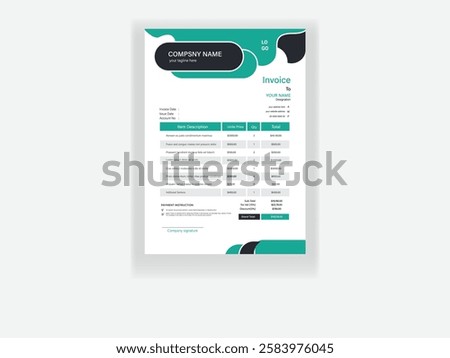 Set of letter head invoice design template