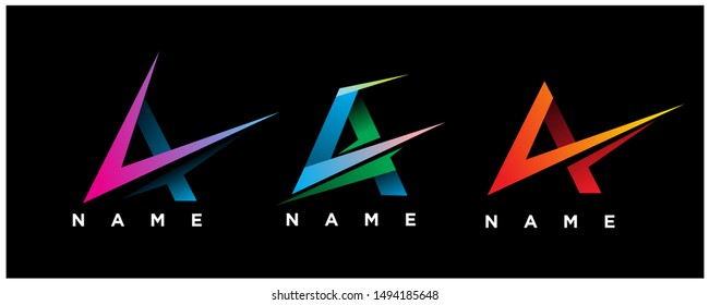 set of letter A icon design vector template collections. geometric , modern logo