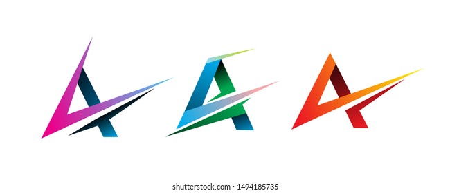 set of letter A icon design vector template collections. geometric , modern logo