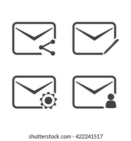 Set of letter icon design. Web page element.