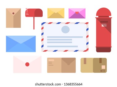 Set of letter , letter icon , letter illustration vector and post box