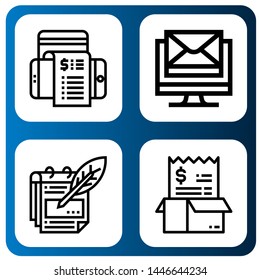Set of letter icons such as Bill, Email, Notes , letter