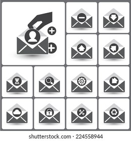 Set of letter icons for web icon collections.