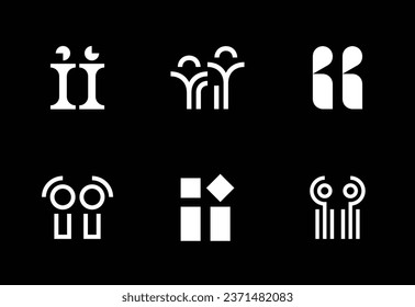 Conjunto de logotipos de letras II. Resumen de colección de logotipos con letras. Logotipos geométricos abstractos