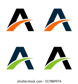 establecer una carta inicial con una plantilla de logotipo Swoosh