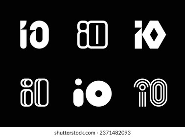 Conjunto de logotipos de E/S de letras. Resumen de colección de logotipos con letras. Logotipos geométricos abstractos