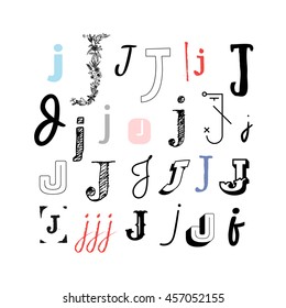 Set Letter J Different Style Collection Stock Vector (Royalty Free ...