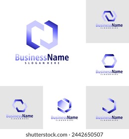 Set of Letter J logo design vector. Creative Initial J logo concepts template