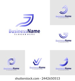 Set of Letter J logo design vector. Creative Initial J logo concepts template