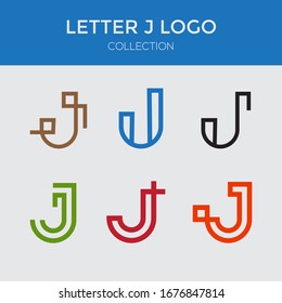 set letter j logo monogram creative template