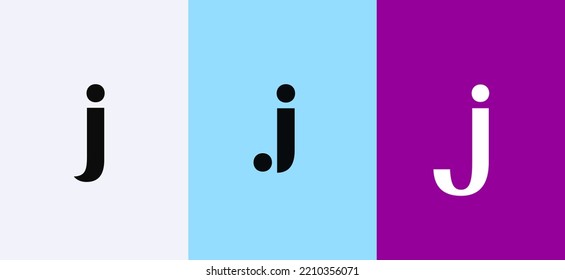 Set of letter J minimal logo icon design template elements