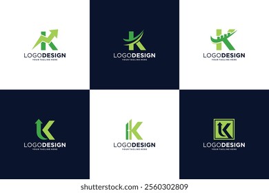 Set of letter K business marketing logo design