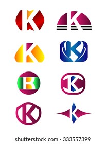 Set of letter K logo
