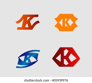 Set of letter K logo
