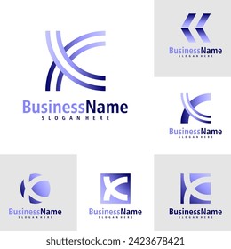 Set von Letter K Logo Design Vektor. Vorlage für kreative Initial-K-Logo-Konzepte