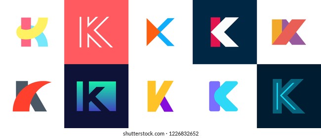 Set of letter K logo. Icon design. Template elements - Collection of vector sign
