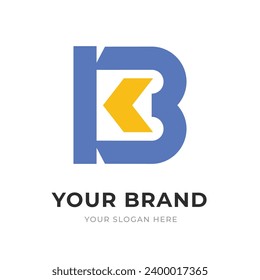 Conjunto de letras KB, BK, K, B Logotipo Colección de diseño, Logotipo de monograma inicial, Letra alfabética moderna KB, BK, K, B Ilustración de plantillas de vectores con logotipo único para la promoción de marca comercial.