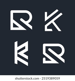 Set of letter KR design idea with modern concept for business