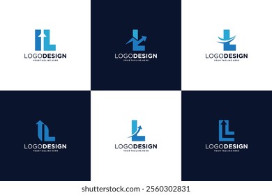 Set Of Letter L financial logo design