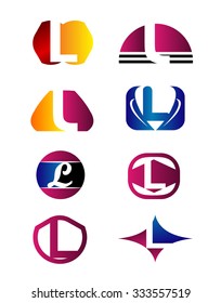 Set of letter L logo
