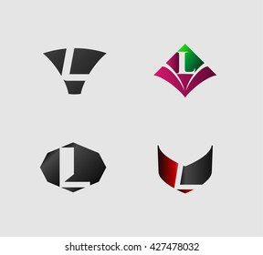 Set of letter L logo
