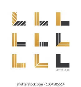 Set of letter L logo design 